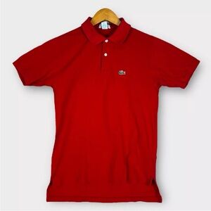 Lacoste Homme Polo Shirt Mens Size S Red Short Sleeve Knit Casual Made In USA